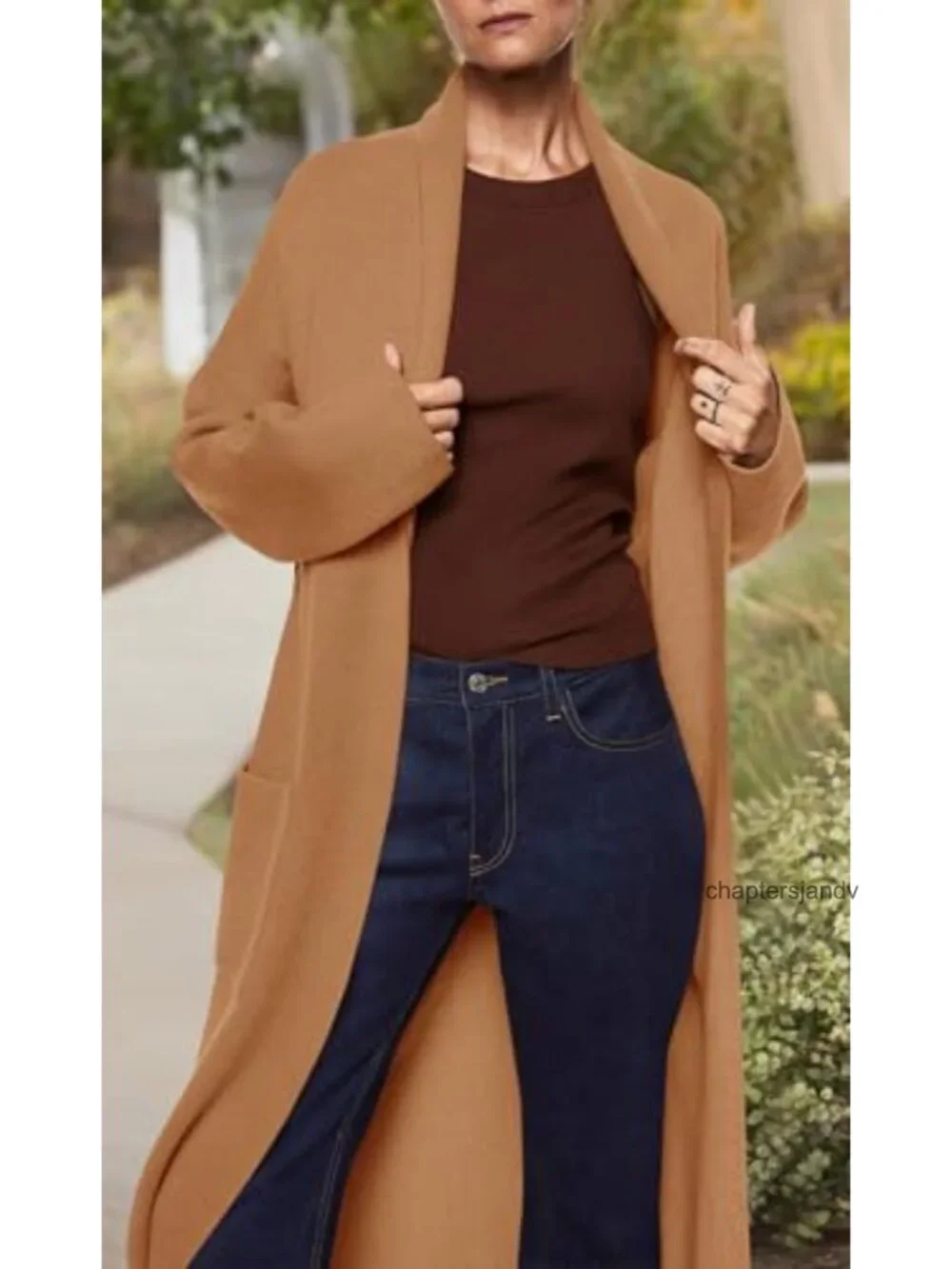 Womens Oversized Open Front Maxi Cardigan Long Sleeve Knit Sweater Coat